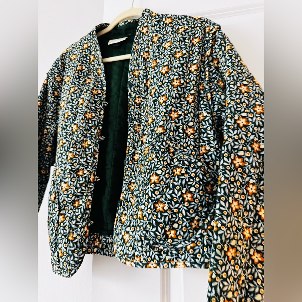Floral Patterned Jacket - Green and Orange - Picture 7 of 9